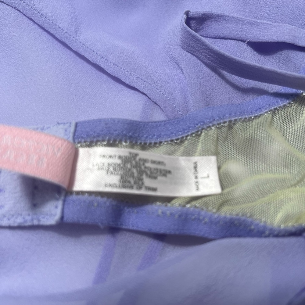 Y2K Victoria's Secret 100% Silk Milkmaid Chemise Paris Hilton Slip Dress Size L - Picture 8 of 12